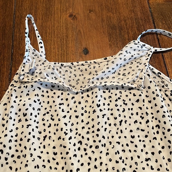 Leopard Print Tank Top Womens M White And Black Workwear Basic Staple Light - Picture 9 of 12